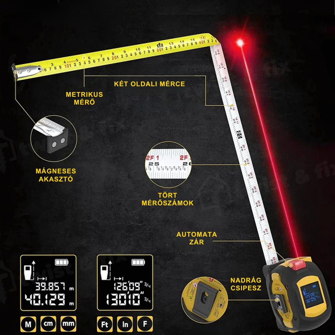 LASER LINE PRO - LÉZERES DIGITÁLIS MÉRŐSZALAG 60M
