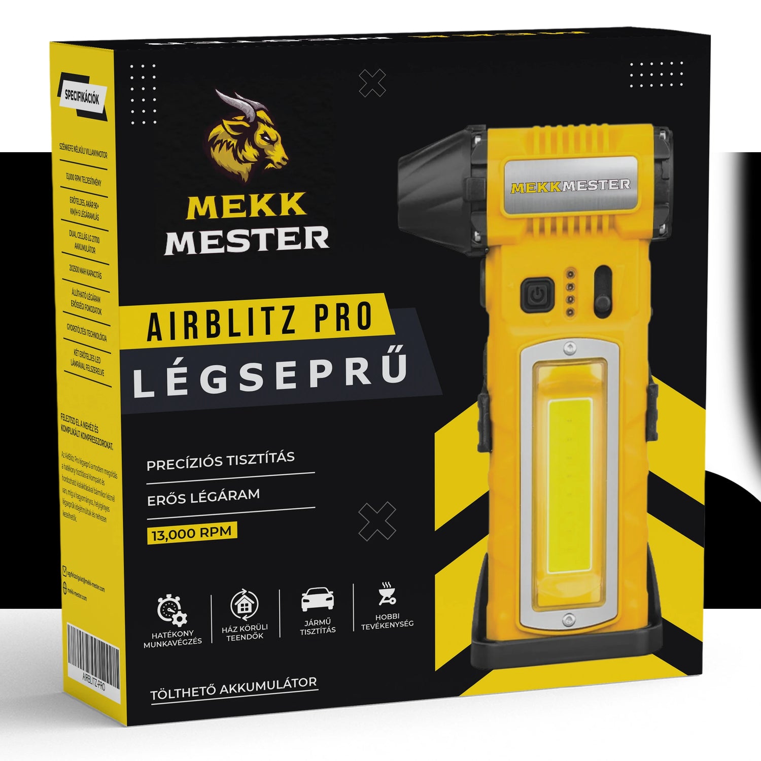 AirBlitz PRO - Kompakt Professzionális Légseprű