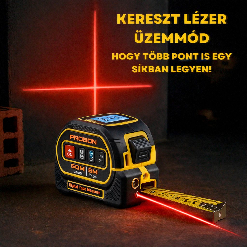 LASER LINE PRO - LÉZERES DIGITÁLIS MÉRŐSZALAG 60M