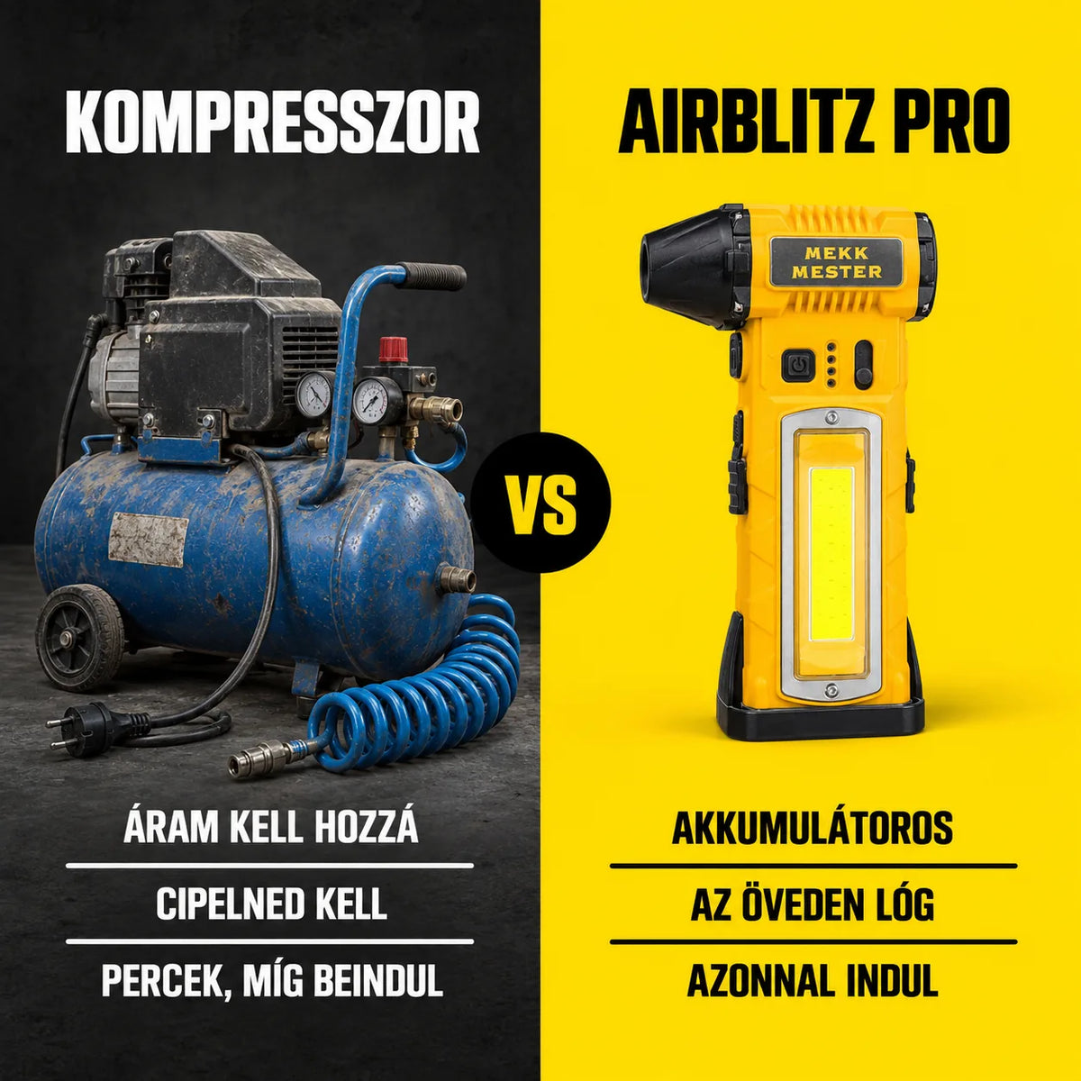 AirBlitz PRO - Kompakt Professzionális Légseprű