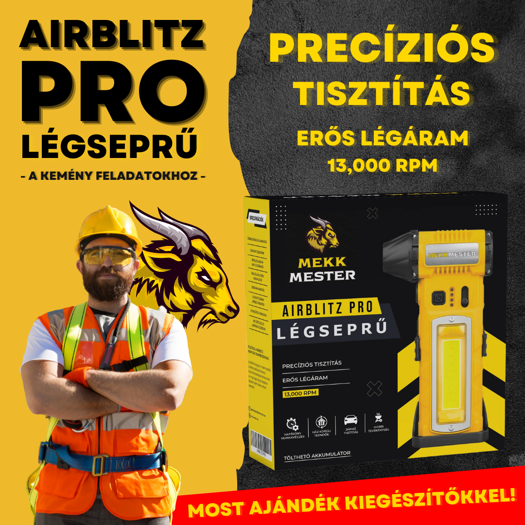 AirBlitz PRO - Légseprű AJÁNDÉK kiegészítőkkel!