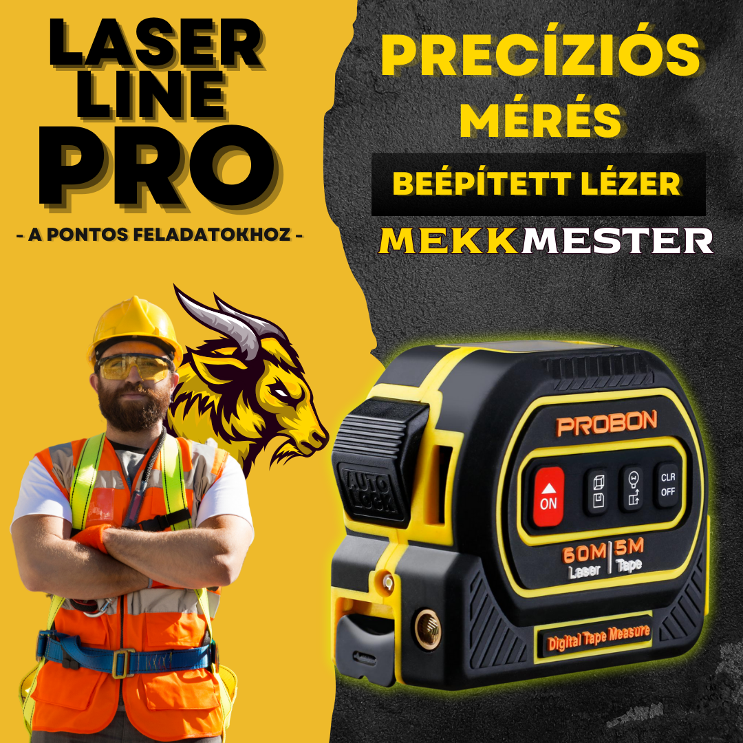 LASER LINE PRO - LÉZERES DIGITÁLIS MÉRŐSZALAG 60M