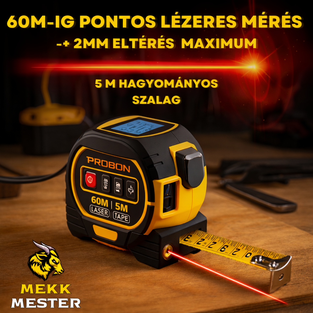 LASER LINE PRO - LÉZERES DIGITÁLIS MÉRŐSZALAG 60M