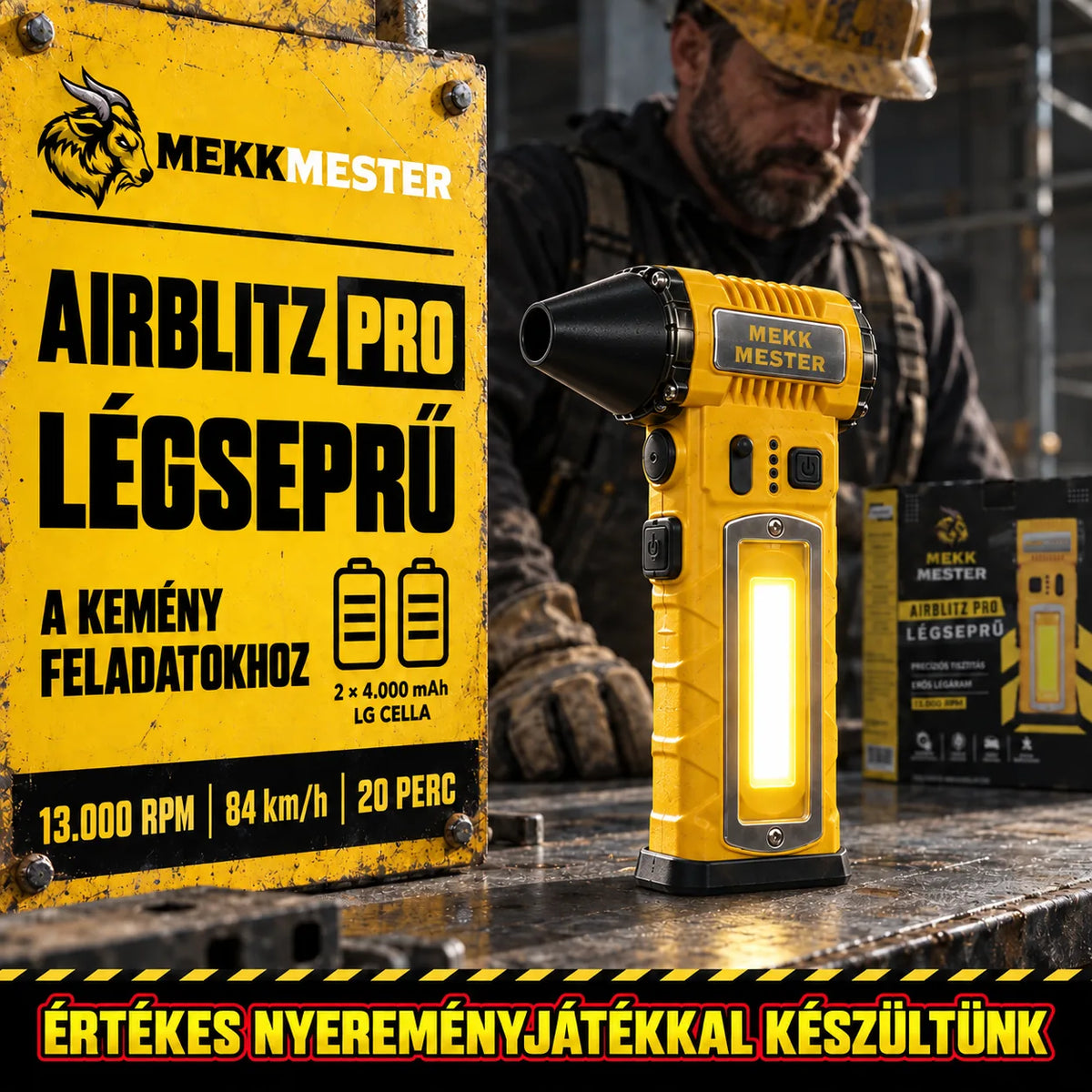 AirBlitz PRO - Kompakt Professzionális Légseprű