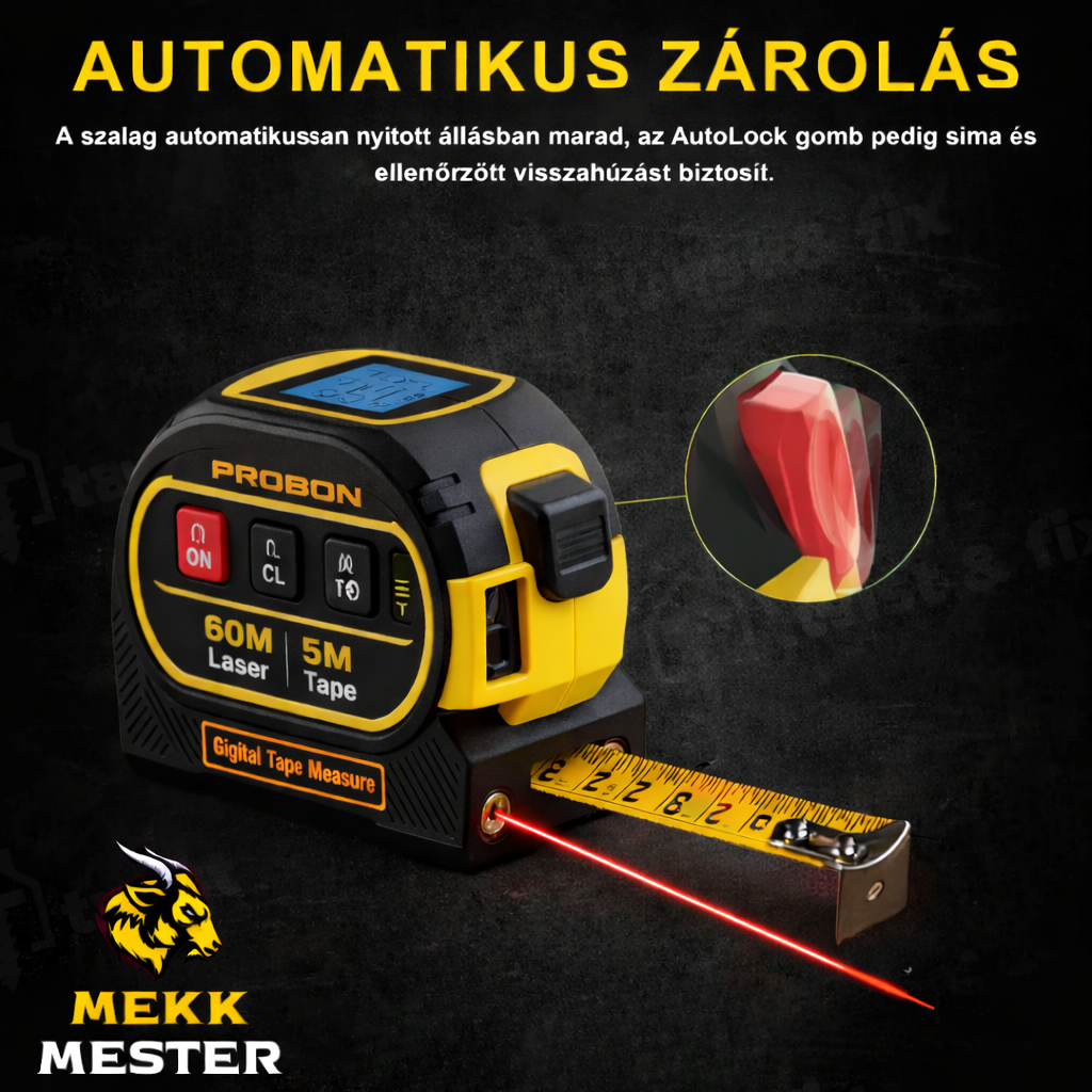 LASER LINE PRO - LÉZERES DIGITÁLIS MÉRŐSZALAG 60M